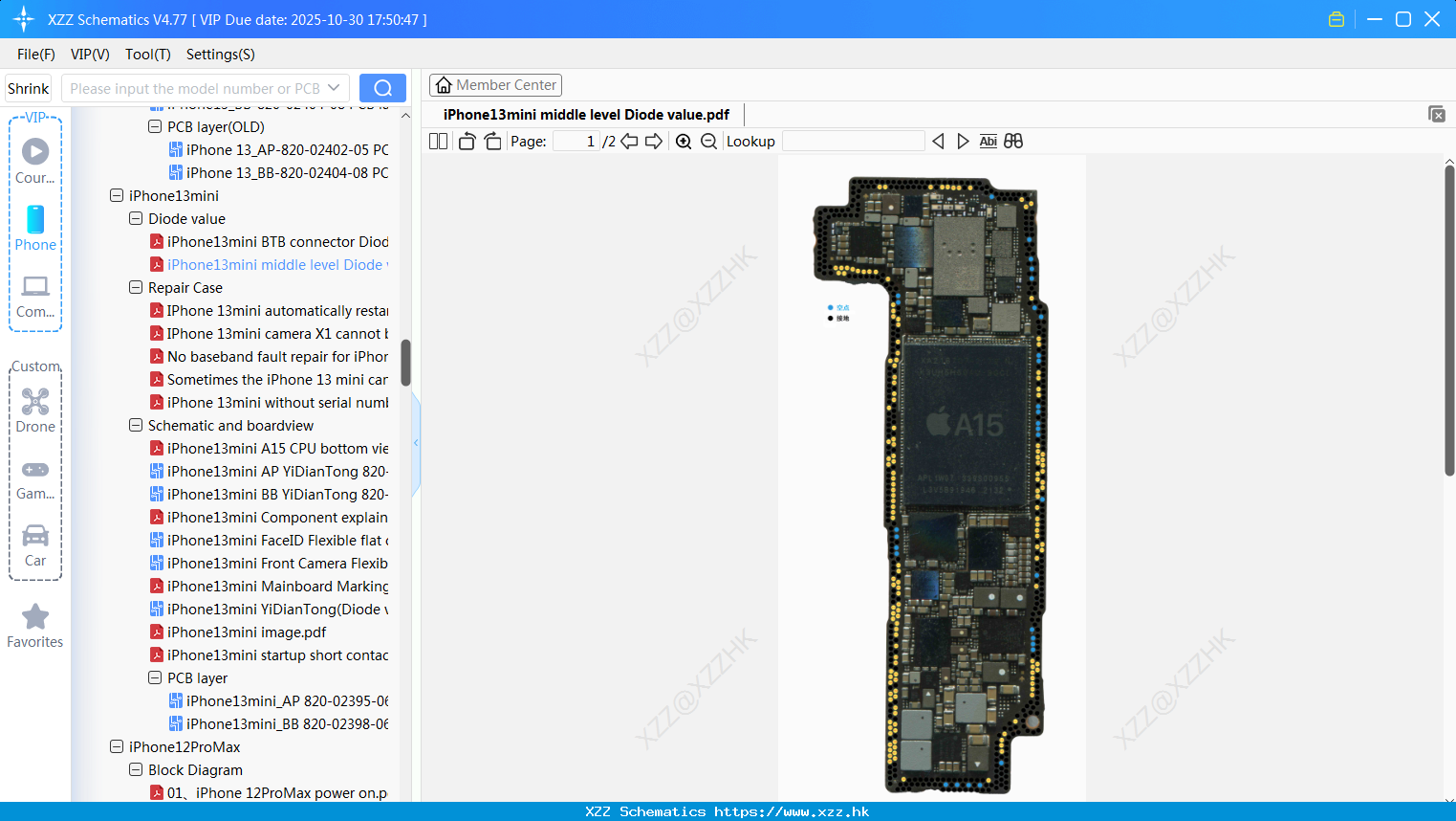 IPhone13mini Middle Level Diode Value